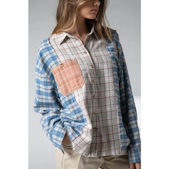 Nikki Patchwork Flannel by‎ American Threads Size Small - Picture 1 of 8